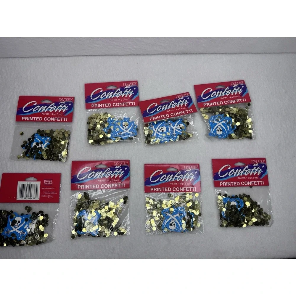 Pirate Skull Crossbones Confetti Lot 7 Packs Party Decorations